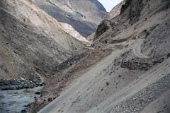 08 Road Though Braldu Gorge To Askole Slants Dangerously Towards The Roaring Braldu River